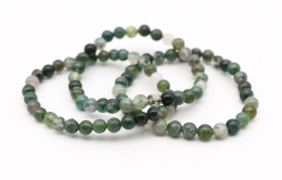 Moosachat Kugel Armband 6 mm