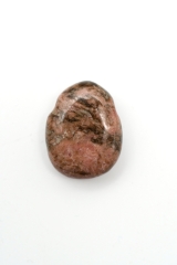 Rhodonite tumbled stones flat drilled 5 pcs Set