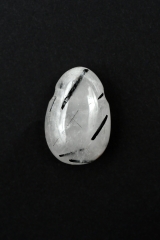 Turmalinquarz Trommelsteine flach gebohrt 3-er Set