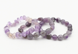 Amethyst Trommelstein Armband