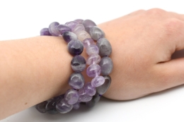 Amethyst Trommelstein Armband