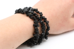 Sch�rl (schwarzer Turmalin) Splitterarmband 3-er Set