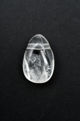 Clear quartz tumbled stones flat drilled 5 pieces