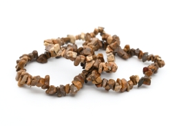 Jasper brown chips bracelet 5 pcs set