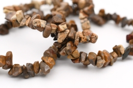 Jasper brown chips bracelet 5 pcs set