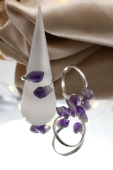 Amethyst points ring 925 silver