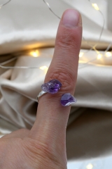 Amethyst points ring 925 silver
