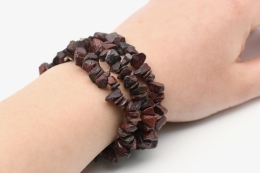 Jaspis rot/braun Splitterarmband 5-er Set