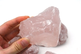 Rosenquarz Rohware extra Qualit�t ab 80 mm