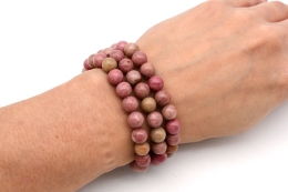 Rhodonite light bead bracelet 8 mm