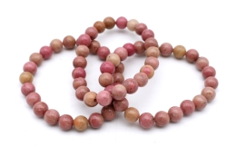 Rhodonite light bead bracelet 8 mm