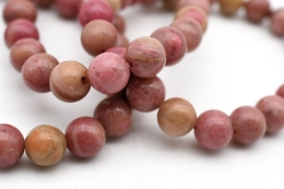 Rhodonite light bead bracelet 8 mm