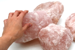 Rosenquarz Rohware A-Qualit�t ab 80 mm