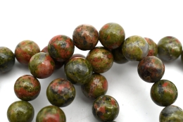 Unakite bead bracelet 8 mm