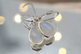 Regenbogen Mondstein Ohrringe