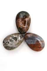 Ocean Jasper tumbled stone drilled 3-pcs-Set