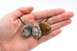 Ocean Jasper tumbled stone drilled 3-pcs-Set