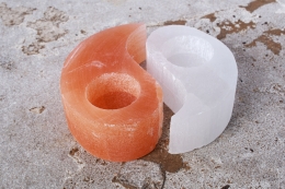 Selenit Teelichthalter 