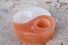 Selenit Teelichthalter 