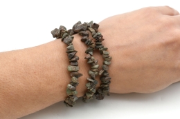 Jaspis gr�nlich Splitterarmband 5-er Set