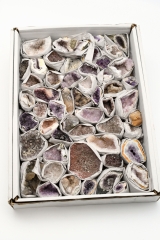 Amethyst Drusen mit Calcit und Achat Idar-Oberstein