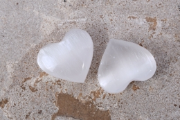 Selenit Herz wei� mini