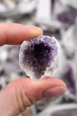 Amethyst Drusen mit Calcit und Achat Idar-Oberstein