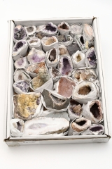 Amethyst Drusen mit Calcit und Achat Idar-Oberstein