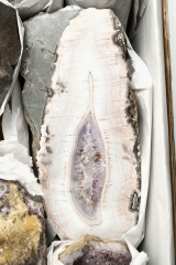 Amethyst Drusen mit Calcit und Achat Idar-Oberstein