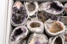 Amethyst Drusen mit Calcit und Achat Idar-Oberstein
