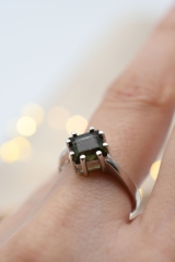 Moldavit Ring facettiert