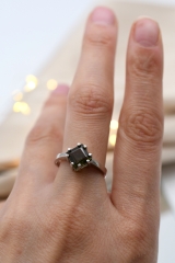 Moldavit Ring facettiert