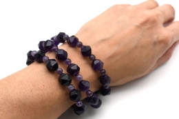 Amethyst Armband Ikosaeder und Kugel
