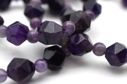 Amethyst Armband Ikosaeder und Kugel