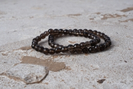 Rauchquarz Kugelarmband facettiert 6 mm