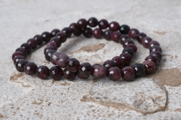 Granate Bead Bracelet Faceted 6 mm