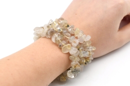 Rutile quartz gold coloured tumbled stones mini bracelet