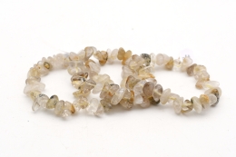 Rutile quartz gold coloured tumbled stones mini bracelet