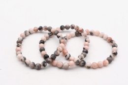 Jasper pink bead bracelet 6 mm