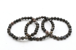 Opal grey bead bracelet 6 mm