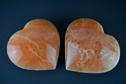 Selenit orange Herz 100 - 120 mm