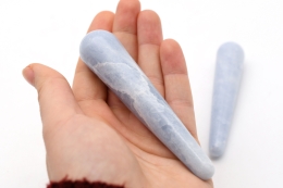 Calcit blau Massagest�be 80 - 100 mm