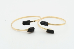 Armreif mit Sch�rl Kristallen goldfarben galvanisiert