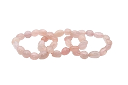 Rosenquarz Trommelstein Armband