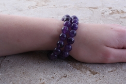Amethyst Kugel Armband 10 mm