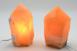 Calcit Spitze Lampe orange
