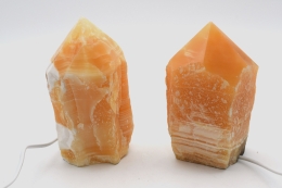 Calcit Spitze Lampe orange