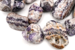 Amethyst Chevron tumbled stones jumbo