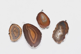 Achat Anh�nger Galvanisiert Natur gold- oder silberfarben