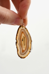 Achat Anh�nger Galvanisiert Natur gold- oder silberfarben